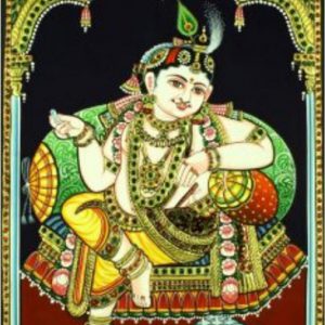 Tanjore Painting Krishna Artwork With Frame