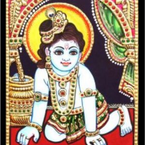 Butter Krishna Tanjore Painting With Frame
