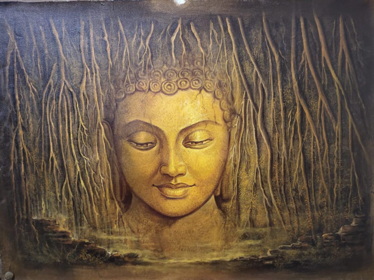 Buddha Face B Handpainted paintings on Canvas Wall Art Painting