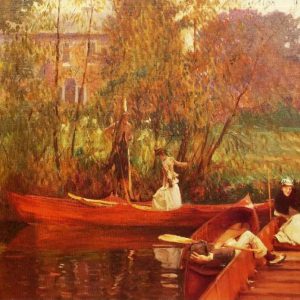 Handpainted Boating Party Art Painting on Canvas (Without Frame)