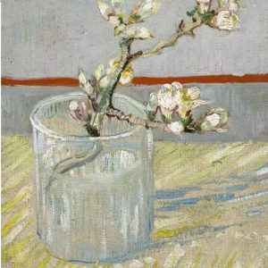 Handpainted Blossoming Almond Branch Painting on Canvas Wall Art (Without Frame)