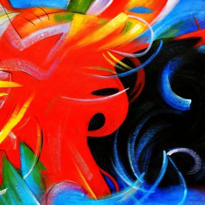 Fighting Forms Canvas Art Handpainted Painting on Canvas (Without Frame)