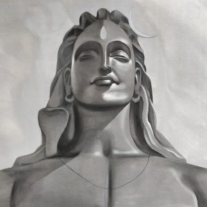 Adiyogi Shiva Canvas Art Handpainted Paintings on Canvas Wall Art Painting (Without Frame)