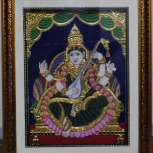 Lakshmi Black Tanjore Painting With Frame
