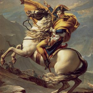 Handpainted Napoleon Crossing Alps Painting on Canvas Wall Art (Without Frame)