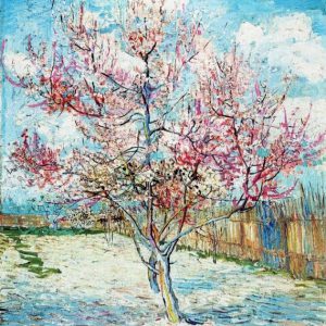 Pink Peach Trees Canvas Handpainted Painting on Canvas Wall Art Painting (Without Frame)