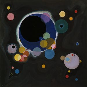Kandinsky Several Circles Art Handpainted Painting on Canvas Wall Art Painting (Without Frame)