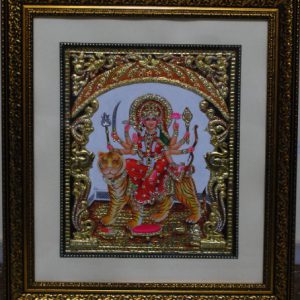 Sherawali Mata Tanjore Painting With Frame