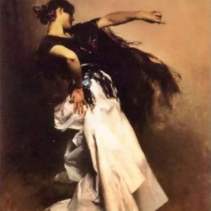 Handpainted Spanish Dancer Canvas Painting Wall Art (Without Frame)