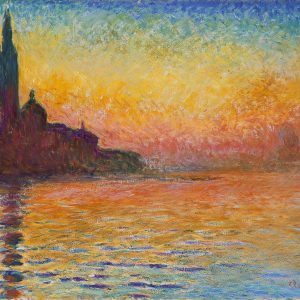 Venice Dusk Canvas Art Handpainted Painting on Canvas Wall Art Painting (Without Frame)