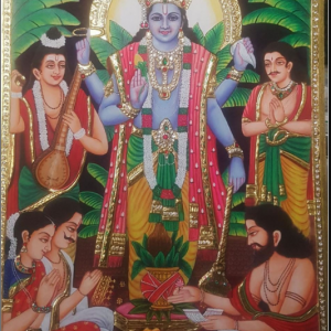 Vishnu Tanjore Wall Art Painting With Frame