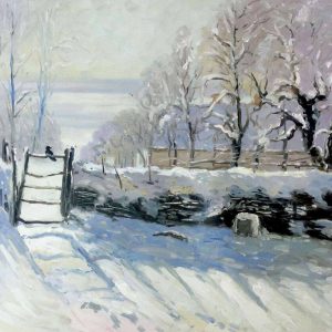 The Magpie Canvas Art Handpainted Painting on Canvas Wall Art Painting (Without Frame)