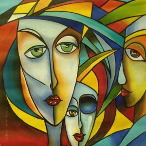 Three Friends Canvas Art Handpainted Painting Masterpiece