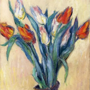 Tulips in Vase Canvas Handpainted Painting on Canvas Wall Art Painting (Without Frame)