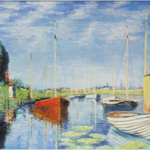 Yachts at Argenteuil Canvas Handpainted Painting on Canvas (Without Frame)