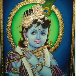 Ladoo Gopal Tanjore Art Painting With Frame