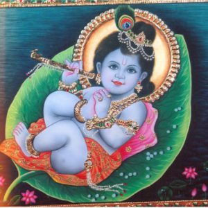 Ladoo Gopal Tanjore Art Painting With Frame