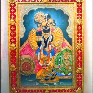 Banke Bihari Tanjore Art Painting With Frame