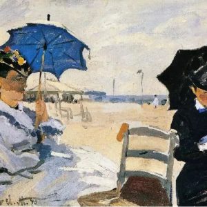 Trouville Beach Canvas Art Handpainted Painting on Canvas Wall Art Painting (Without Frame)