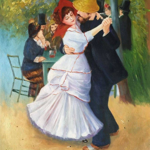 Romantic Dance at Bougival Handpainted Painting on Canvas Wall Art Painting (Without Frame)