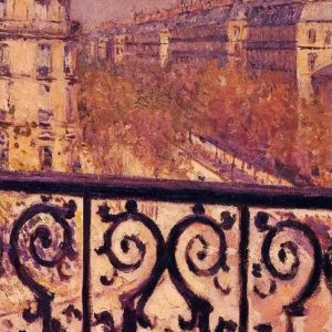 Paris Balcony Canvas Art Handpainted Painting on Canvas Wall Art Painting (Without Frame)