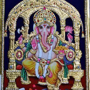 Ganesh Tanjore Painting Wall Art With Frame