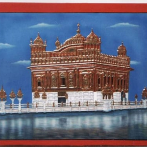 Golden Temple Tanjore Art Painting With Frame