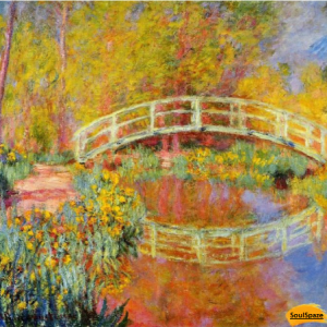 Japanese Bridge Giverny Art Handpainted Painting on Canvas Wall Art Painting (Without Frame)