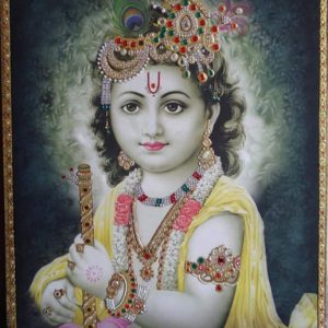 Ladoo Gopal Tanjore Art Painting With Frame