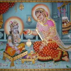 Ladoo Gopal With Yashoda Tanjore Painting With Frame