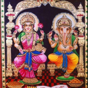 Lakshmi Ganesh Tanjore Art Painting With Frame