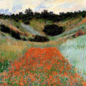 Handpainted Poppy Field Painting on Canvas Wall Art Painting (Without Frame)