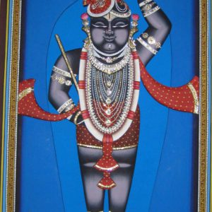 Shreenathji Blue Tanjore Painting With Frame