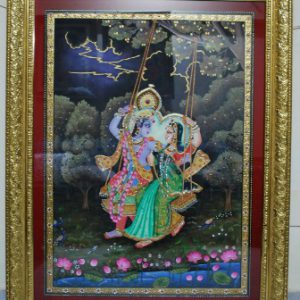 Radha Krishna Tanjore Art Painting With Frame