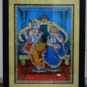 Radha Krishna Tanjore Art Painting With Frame