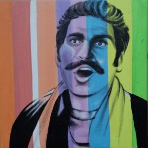 Pop Art Portrait Mukesh Rishi Painting On Canvas Without Frame