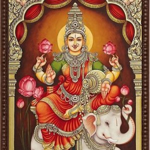 GAJA Lakshmi A Antique Finish SEMI Embossed TANJORE Painting With Frame
