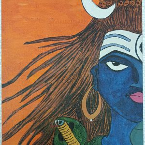Shiva The Destroyer Painting Handpainted on Canvas 40cm X 30cm