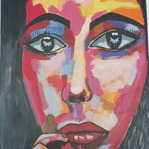 Perplexed Handpainted Canvas Art Painting Stretched On Hardboard 45cm X 35cm