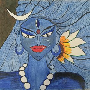 Devi The Divine Painting Handpainted on Canvas Without Frame 40cm X 30cm