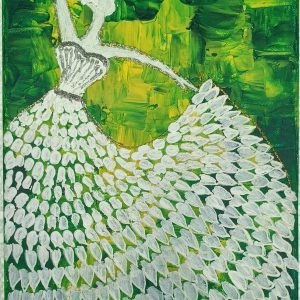 Monsoon Dance Wall Art Handpainted Painting on Canvas With Frame 36cm X 26cm