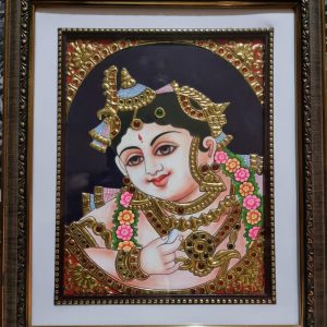 Bal Gopal Tanjore Painting Wall Art with Frame