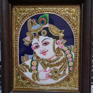 Krishna Tanjore Painting Masterpiece with Frame