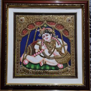 Krishna Bal Gopal Tanjore Painting with Frame