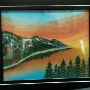 Nature Scenery Mountain Painting Landscape Canvas Painting B With Frame 25cm X 30cm