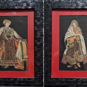 Rajasthani Miniature Art Painting King&Queen Painting With Frame 12inc x 16inc x2inc.