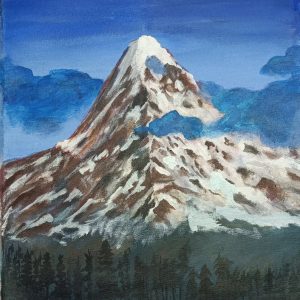 Nature Mountain Canvas Art Handpainted Painting Without Frame (50cm X 38cm)