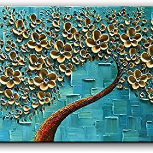 Hand-Painted Modern Canvas Art Textured Painting 3D Flowers Paintings D Without Frame