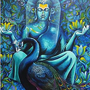 Buddha Peacock Wall Art Canvas Poster Print On Canvas Painting Without Frame