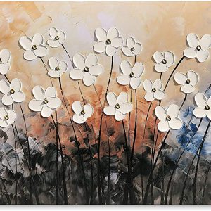 Hand-Painted Texture Oil Painting on Canvas Flower 3D Wall Art Painting Without Frame